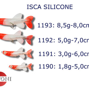 Peixe de silicone cabeça vermelha