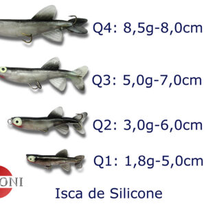 Peixe silicone cinza